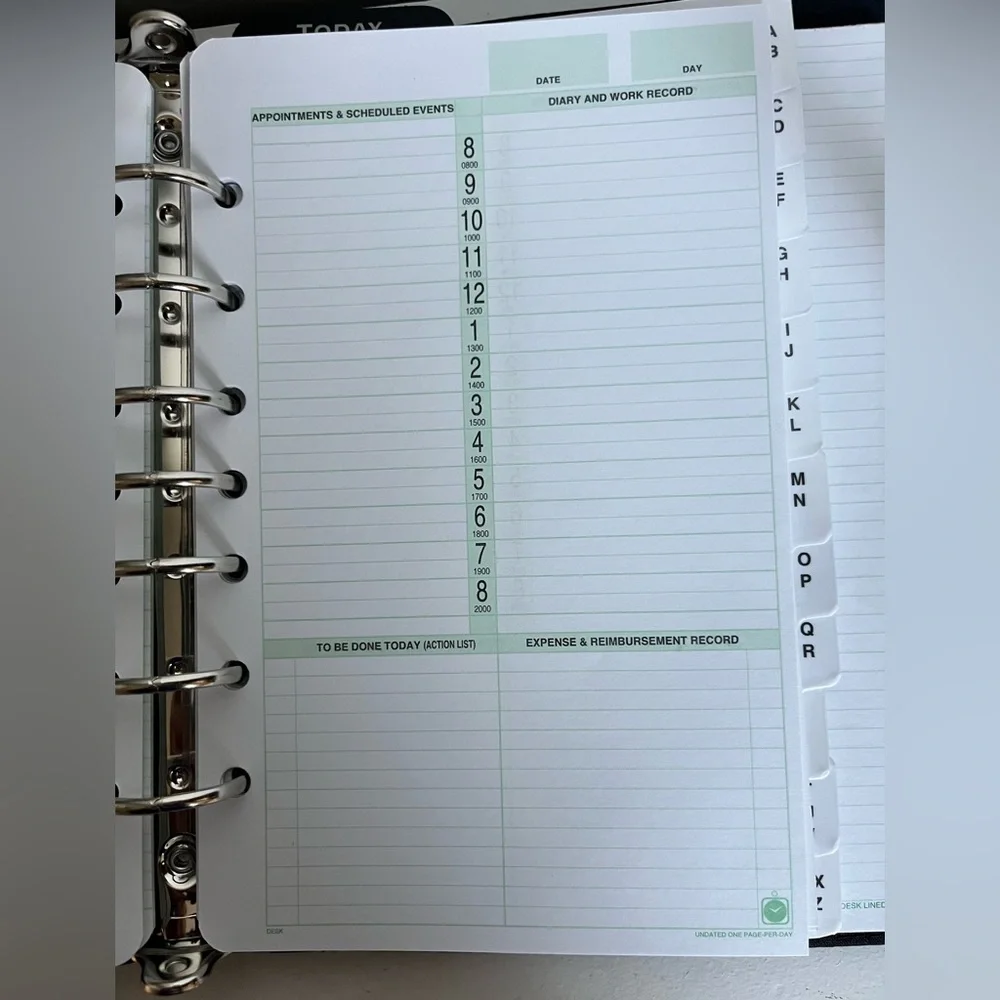 Professional Black Planner with Magnetic Tab